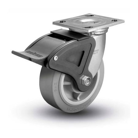 Colson Colson 4 Series Swivel Plate Caster 4.05109.459 BRK4 Rubber Total Lock Brake 5" Dia. 500 Lb. 4.05109.459 BRK4